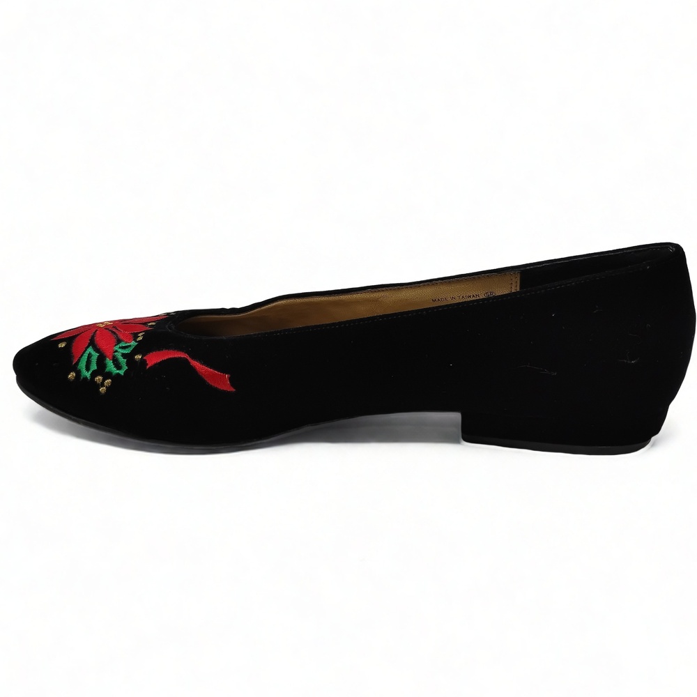 Nina for Talbots Velvet Ballet Flats Size 9 N Embroidered Coquette Preppy - Picture 3 of 11